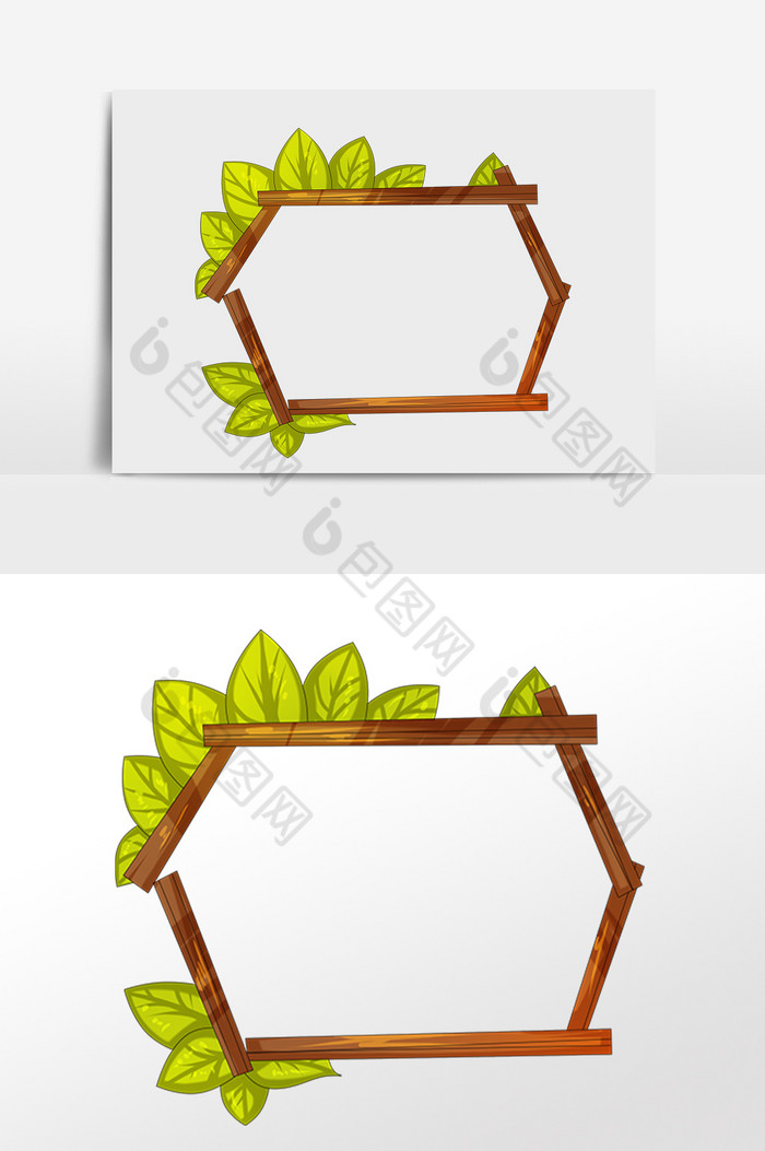 春天的植物绿叶边框插画图片图片