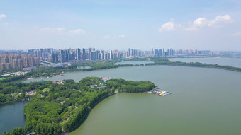 航拍湖北武汉东湖景区