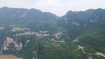 航拍湖北宜昌三峡人家西陵峡观景台