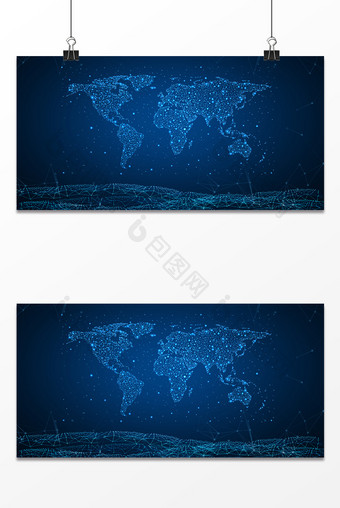 蓝色科技商务企业全球海报背景图片