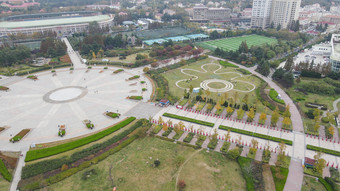 航拍青岛中山公园汇泉广场八大关风景区