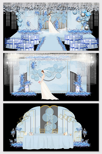 现代简约蒂芙尼蓝色欧式婚礼效果图图片