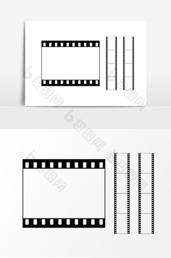 电影胶带交卷黑色边框元素图片