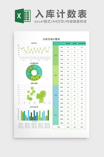 入库计数表excel模板图片