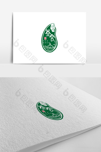 绿色中国风茶舍茶logo标志设计图片