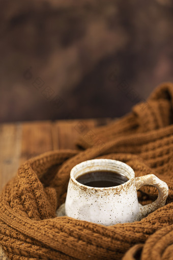 一杯咖啡秋天温暖文艺背景
