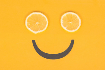 柠檬片创意笑脸图片