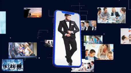 科技点线商务科技风图片文字AE工程模板