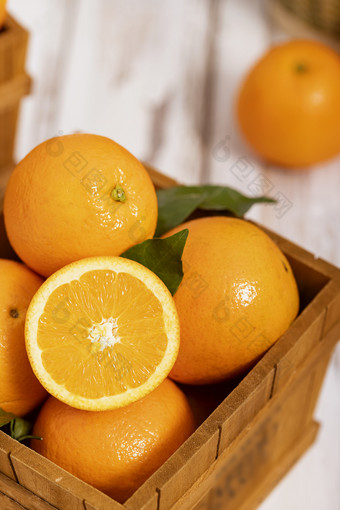 橙子水果亮调背景素材