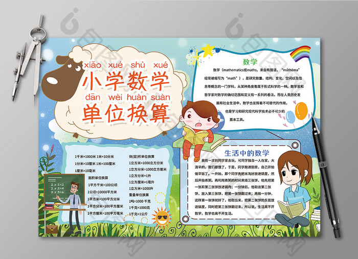 长数换算手抄报图片
