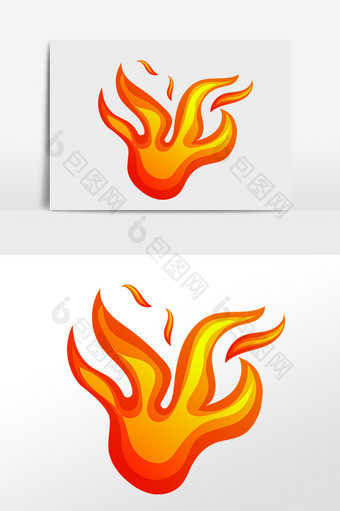 手绘燃烧的火焰火苗插画图片