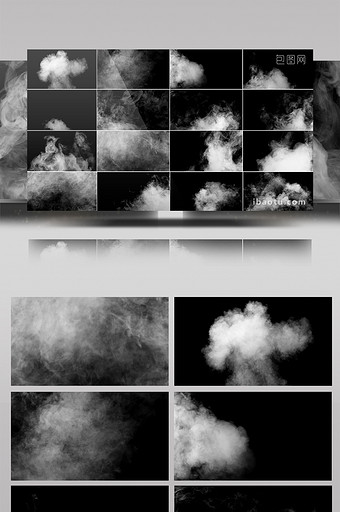15组2k烟雾流体元素视频素材图片