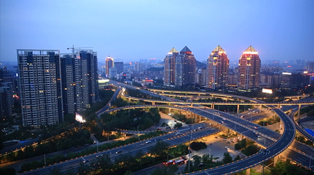 城市立交桥夜色交通实拍空镜头