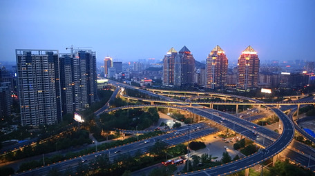 城市立交桥夜色交通实拍空镜头