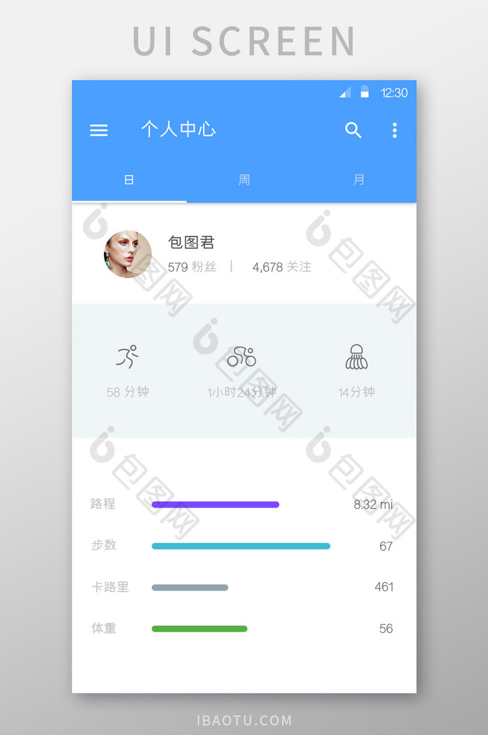 个人中心统计数据APP用户界面图片图片