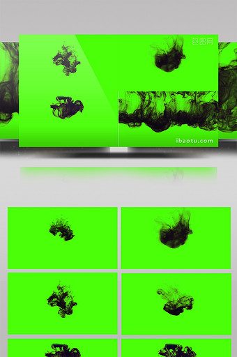 7组绿屏抠像水墨流体视频素材图片