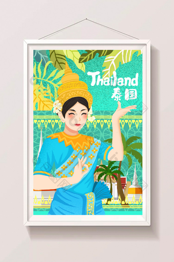 旅行插画泰国旅行插画卡通图片