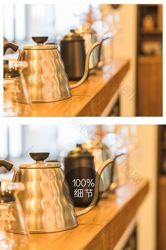 咖啡馆手冲壶咖啡壶摄影图片
