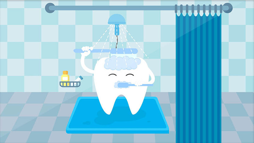 医疗健康爱护牙齿宣传插画gif动画