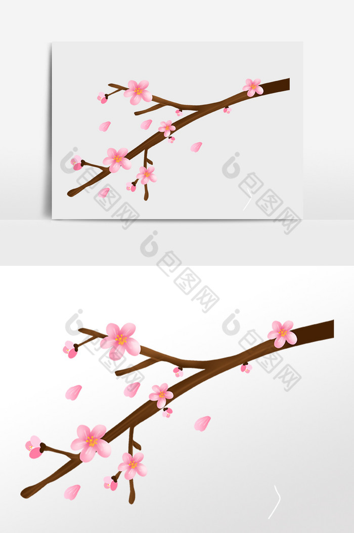 春天桃花花朵插画图片图片