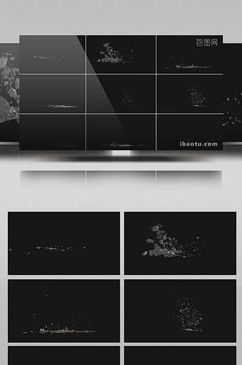 9组带通道石头破碎粉碎特效合成视频素材图片
