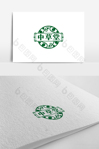 创意中草堂标志logo设计图片