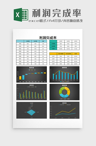 利润完成率excel模板图片