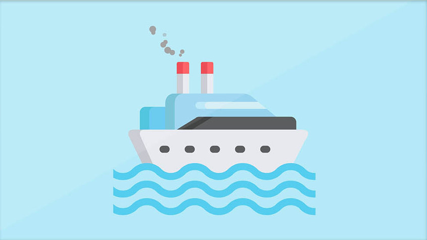 轮船海上航行小元素动图gif动画