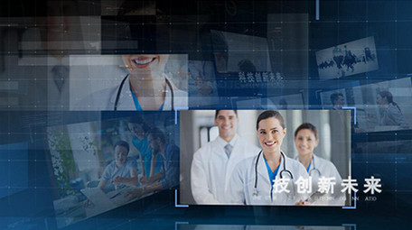 蓝色科技企业宣传片图文包装展示AE模板