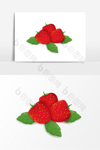 简约小清新手绘草莓免抠素材图片