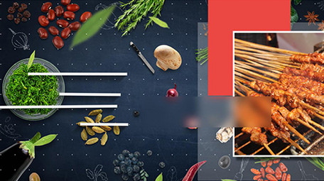 缤纷多彩的美食栏目图文包装AE模板