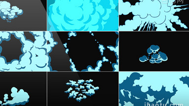 20组卡通烟雾爆炸特效视频素材