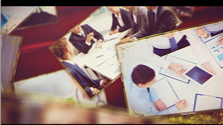 两会金箔图框中国风图文AE模板