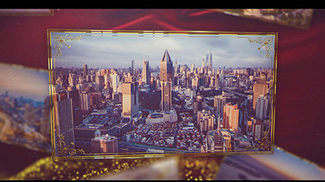 两会金箔图框中国风图文AE模板