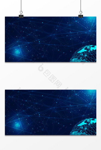 蓝色炫酷商务科技地球日海报背景图片