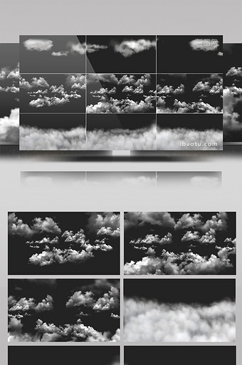 3组带通道云层视频素材图片