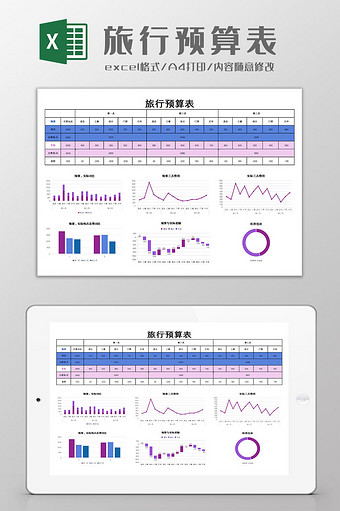 旅行预算表excel模板图片