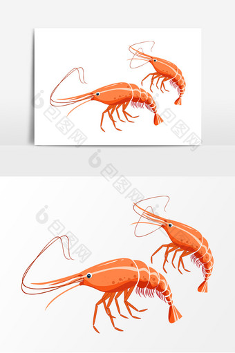 海鲜鱼虾卡通食物元素图片