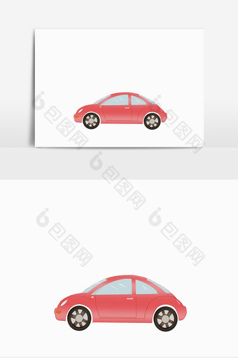 红色汽车卡通创意元素图片