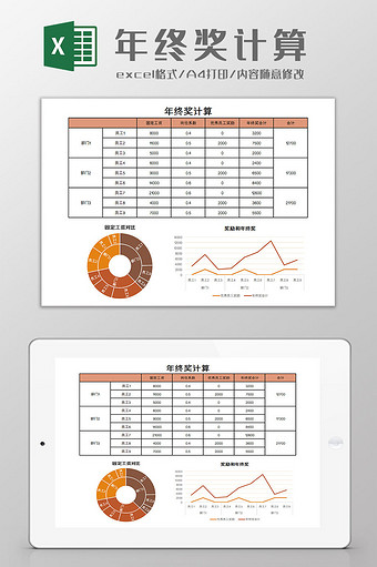 年终奖计算excel模板图片