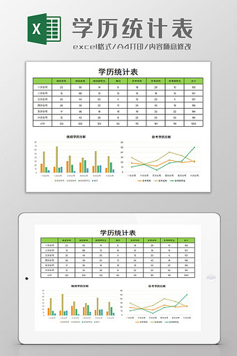 学历统计表excel模板图片