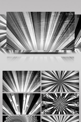 12款黑白光效光条动画特效元素素材视频图片