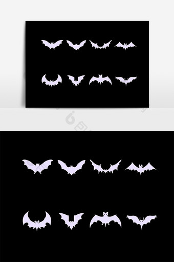 白色蝙蝠设计素材图片