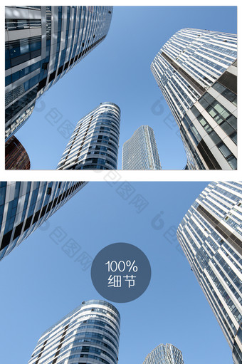 高端大气的北京地标三里屯OHO仰拍摄影图图片