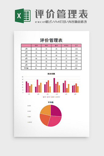 评价管理表excel模板图片