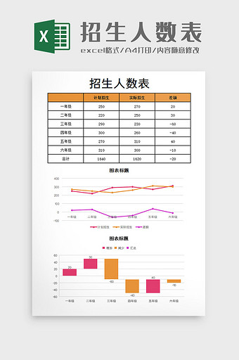 招生人数表excel模板图片