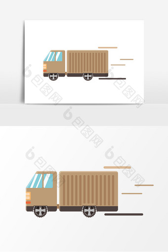 卡通货车运输元素图片