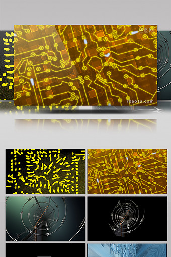 9组3D立体素材电子科技元素视频图片