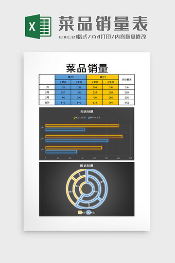 菜品销量表excel模板图片