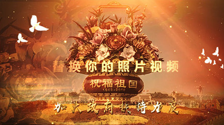 红色商务政府企业金色图文展示AE模板